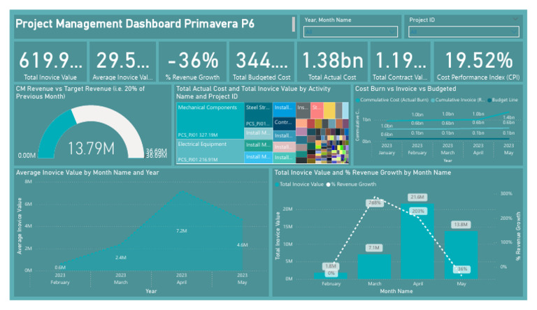 Primavera P6 Project Management Power BI PDF | PDF | Accounting ...