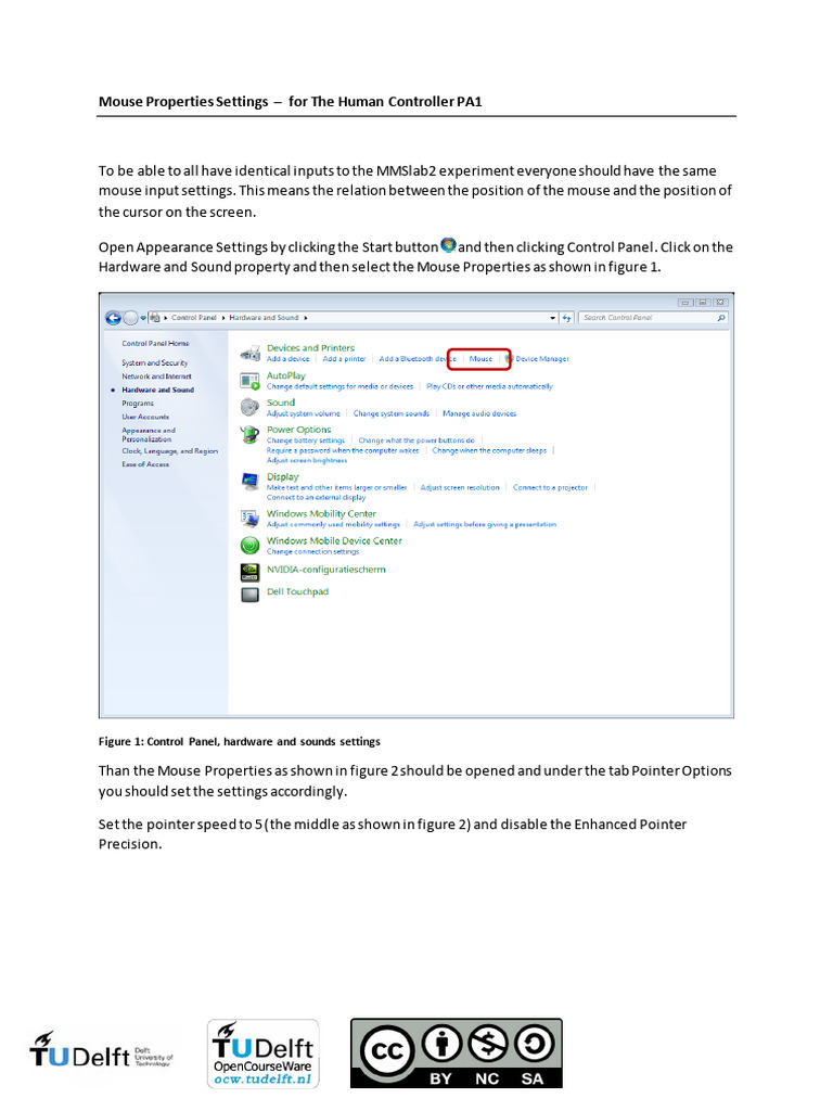 Mouse Properties Settings | PDF