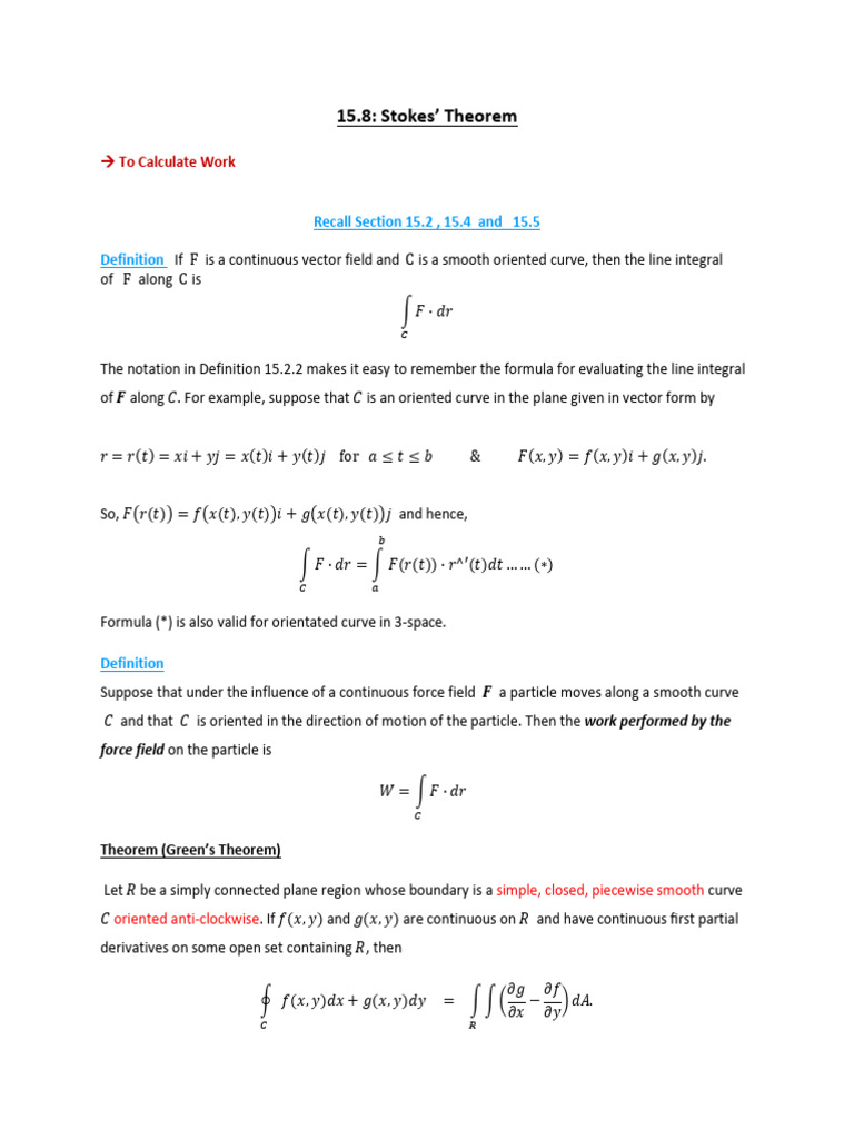 MAT-250__Notes - Stokes Theorem | PDF | Mathematical Analysis | Mathematics
