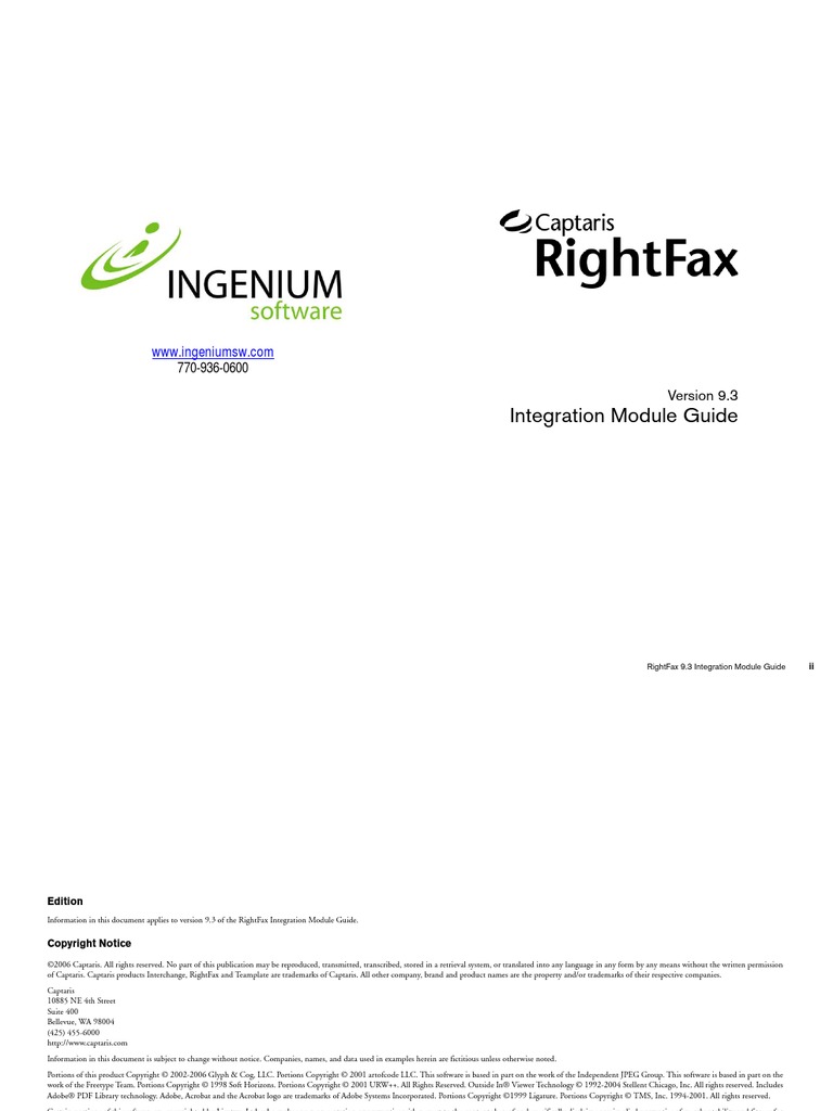 RightFax Integration Module Guide PDF File Transfer Protocol