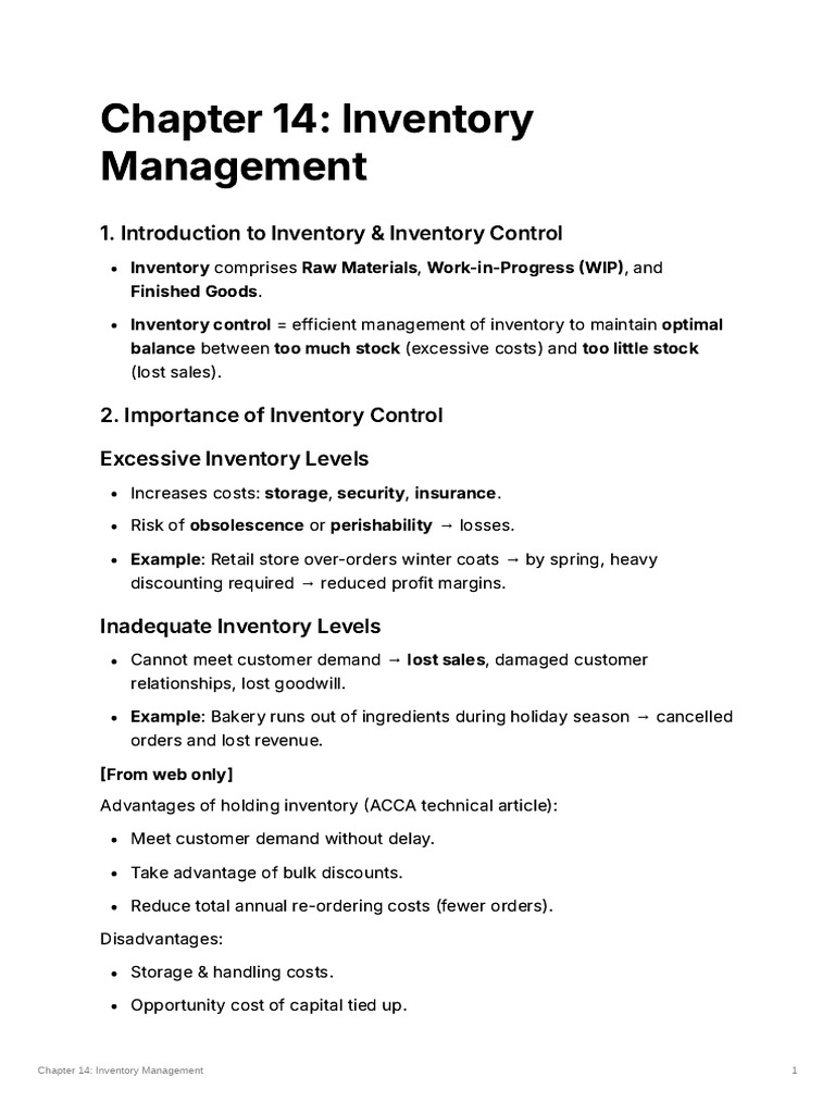 Chapter 14 Inventory Management | PDF | Inventory | Lean Manufacturing
