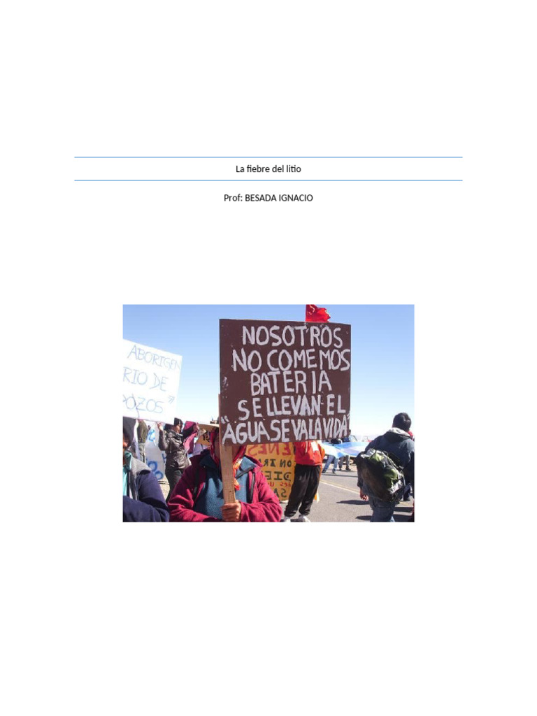 La Fiebre Del Litio CORREGIDO | PDF | Litio