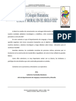 III Coloquio Humanista: " ÉTICA Y MORAL EN EL SIGLO XXI"