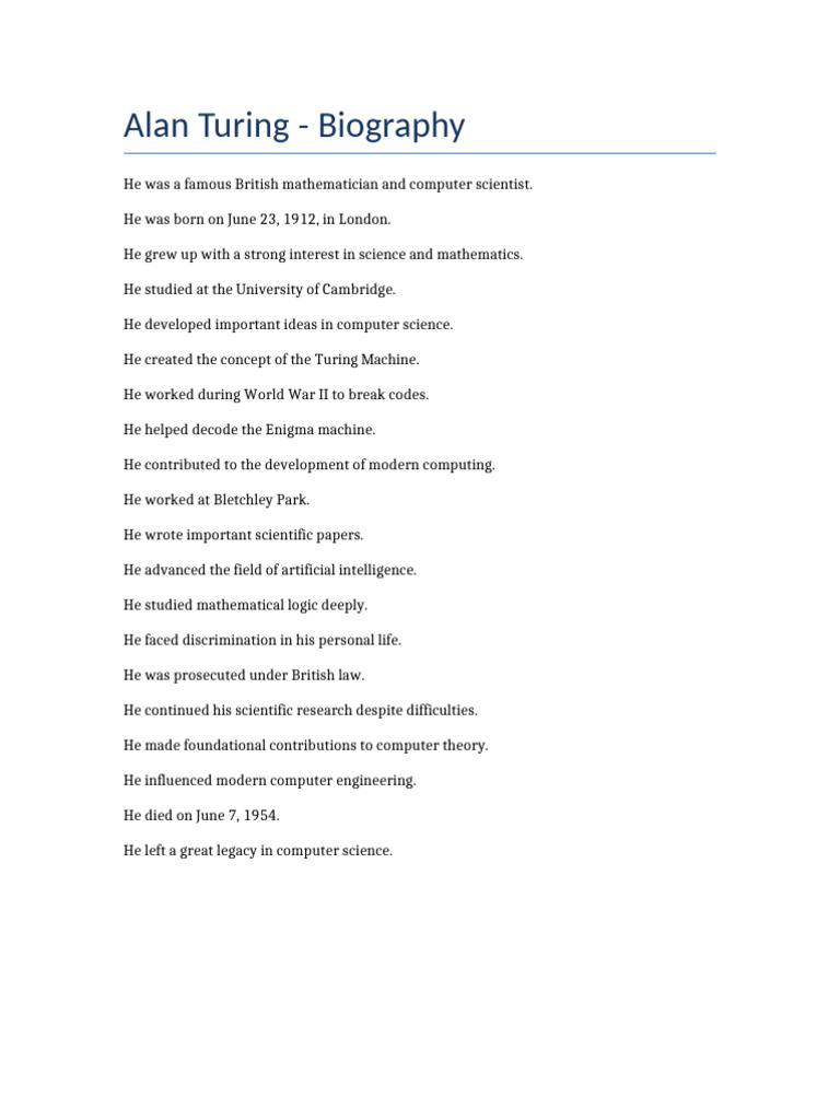 Alan Turing Biografia | PDF