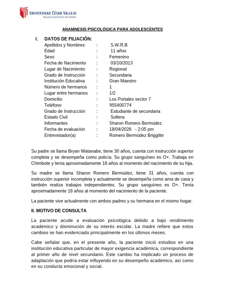 Sunmy Anamnesis Prosa | PDF | Las emociones | Comunicación no verbal