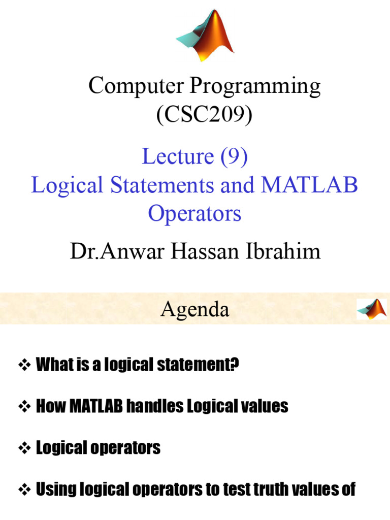Introduction to Matlab Lec 9_Dr.anwar | PDF