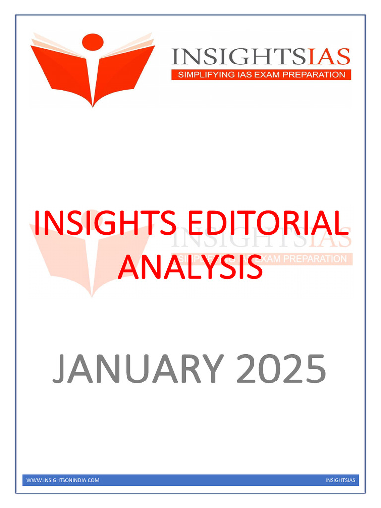 INSIGHTS January 2025 Editorial Analysis Compilation | PDF | Cost Of ...