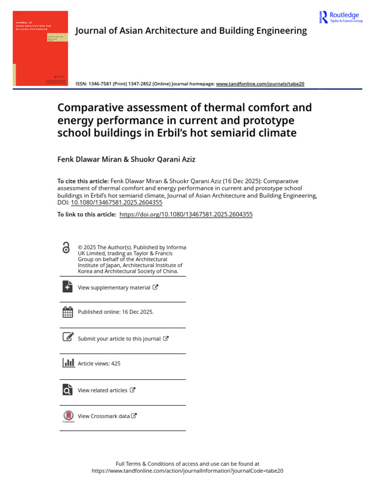 Comparative Assessment of Thermal Comfort and Energy Performance in ...