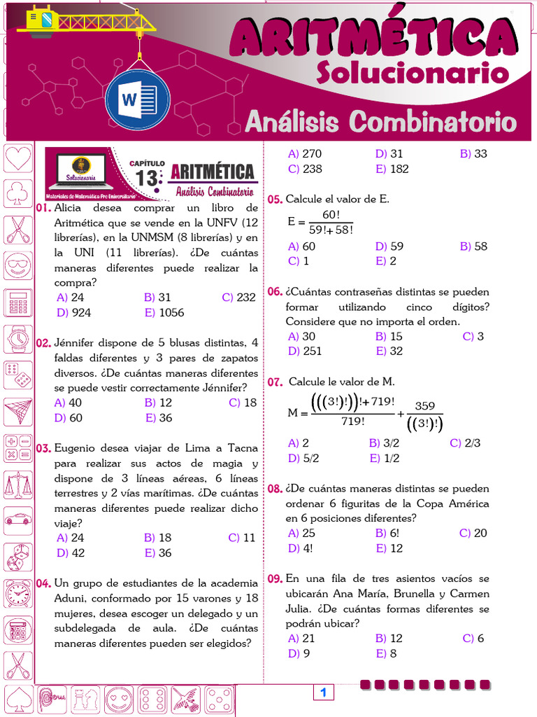 13 Análisis Combinatorio Ok | PDF | Matemáticas | Matemáticas discretas