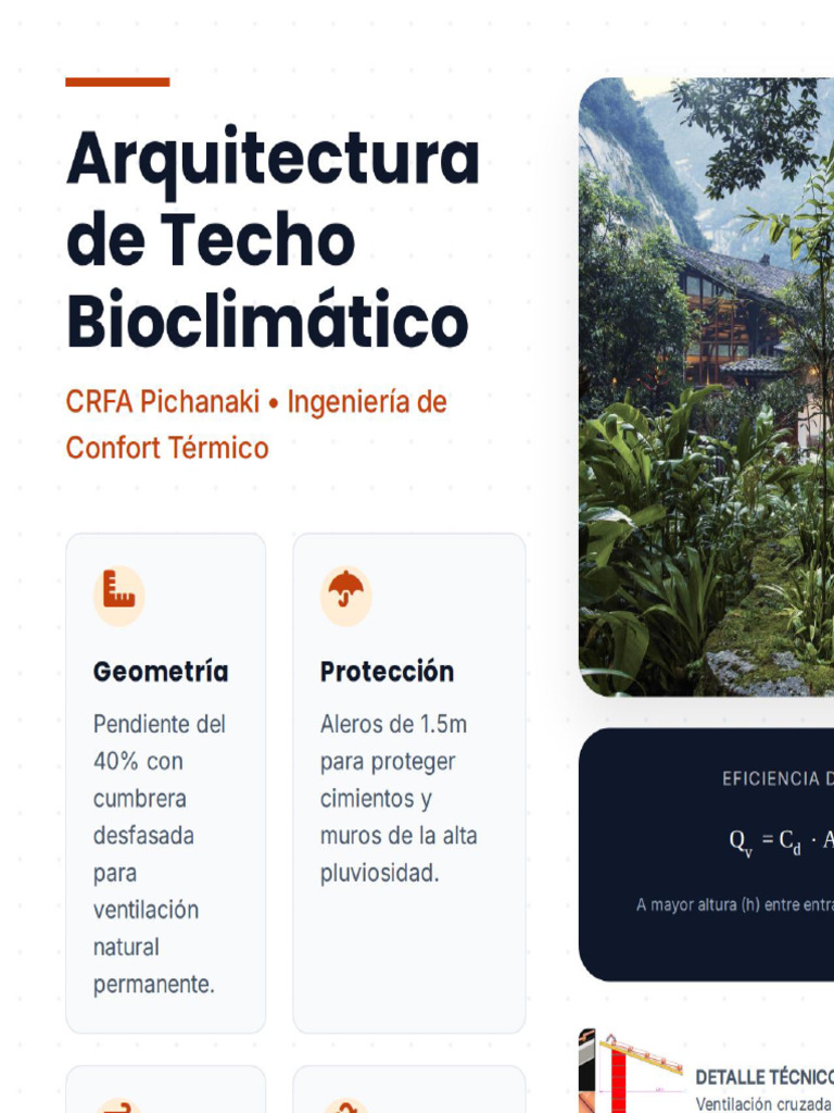 Propuesta Técnica de Techado Bioclimático - CRFA Pichanaki | PDF