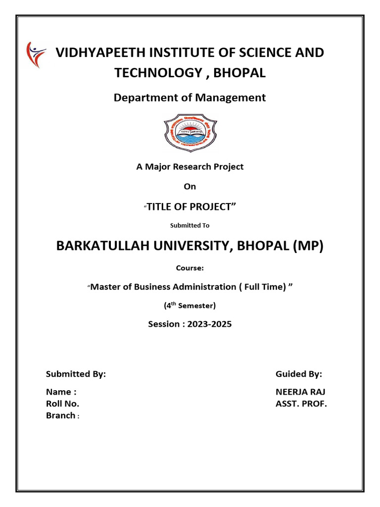 Project Format Mba 2025pdf | PDF