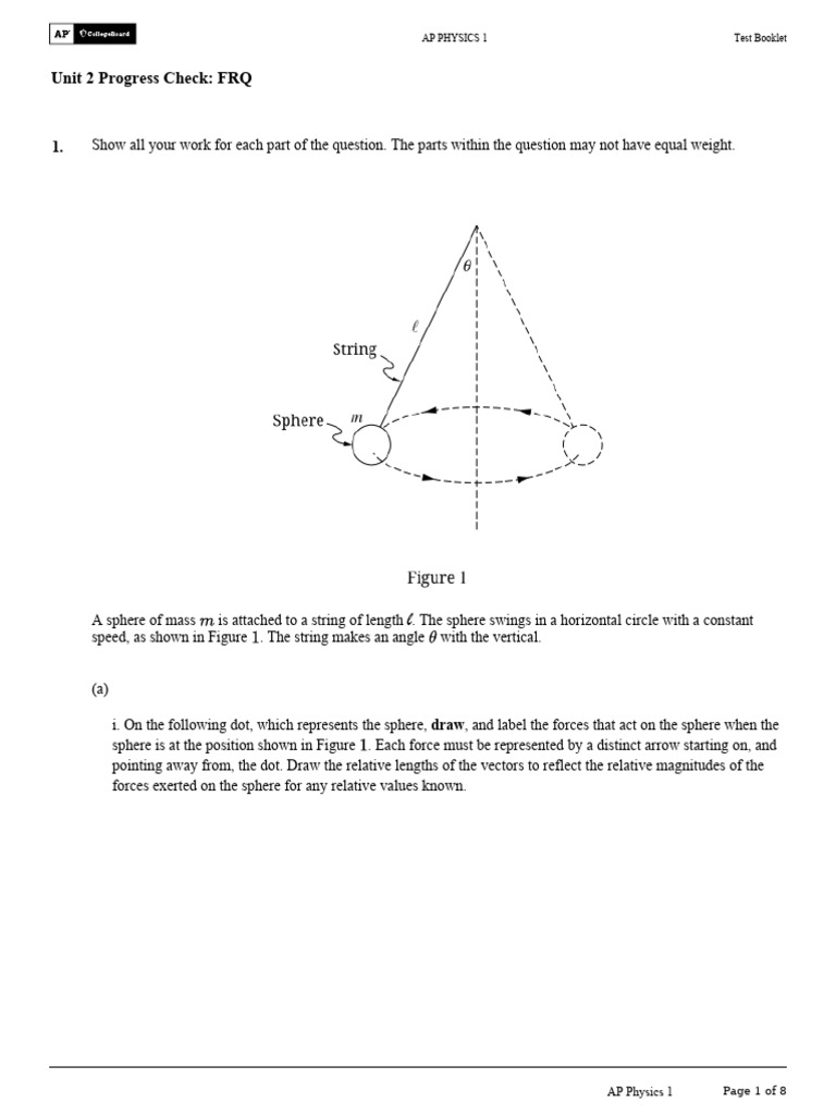 PHYS AP1 Practice FRQ Conical Pendulum MR 2024 1 .PDF | PDF