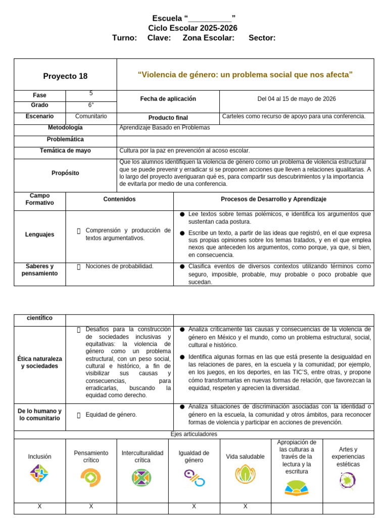 Proyecto 18-“Violencia de género_ un problema social que nos afecta” | PDF