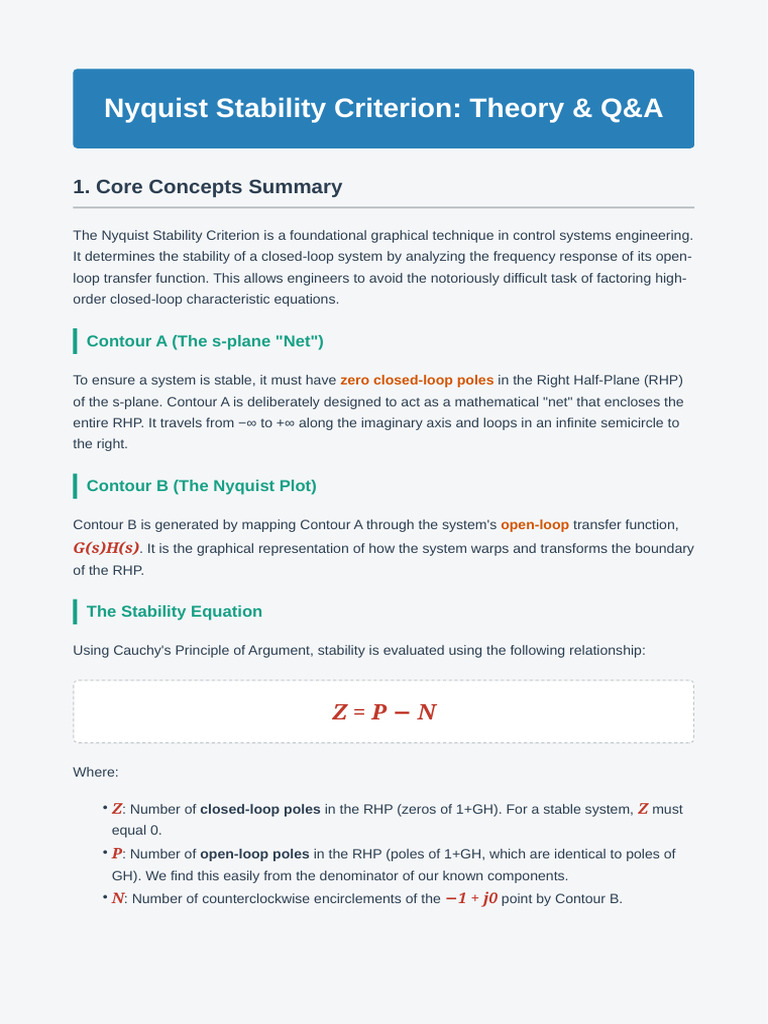 Nyquist Criterion Summary | PDF | Mathematical Concepts | Mathematical ...