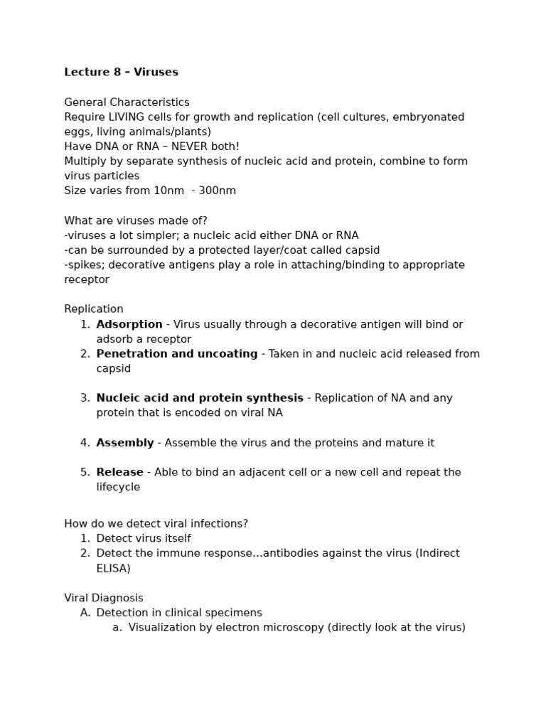 Lecture 8 Notes - HSS 1100 | PDF | Virus | Measles