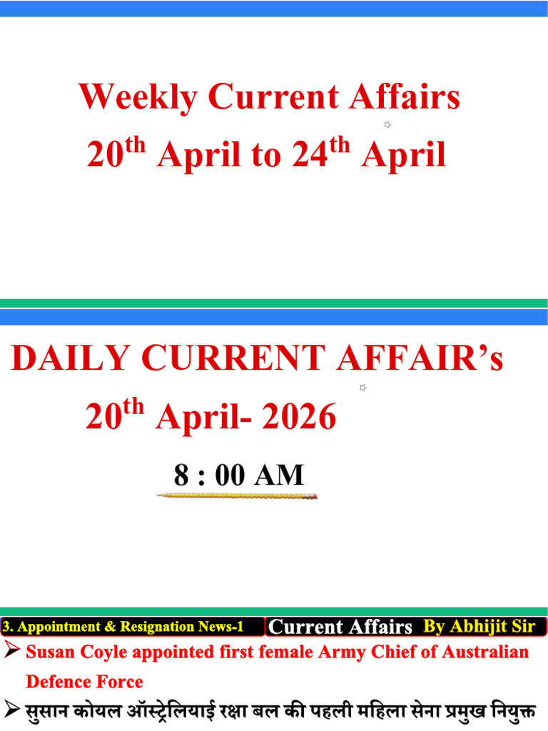 Weekly CA 20th April to 24th April 2026 | PDF