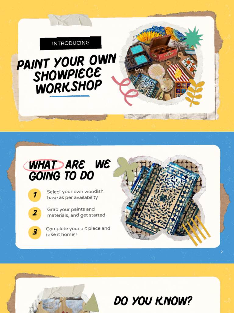 Introduction to Acrylic Painting Education Presentation in Yellow White ...