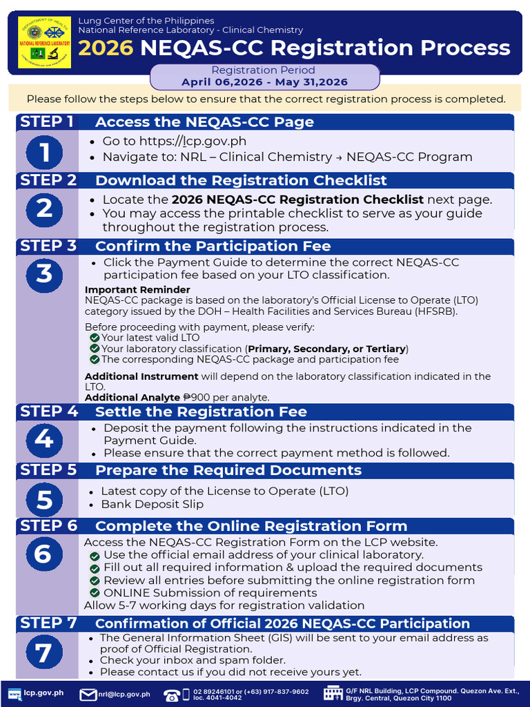 2026 NEQAS CC Registration Process | PDF