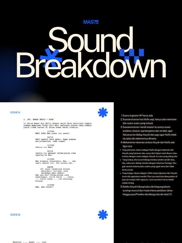 Mas!! - Script Breakdown Sound Division | PDF