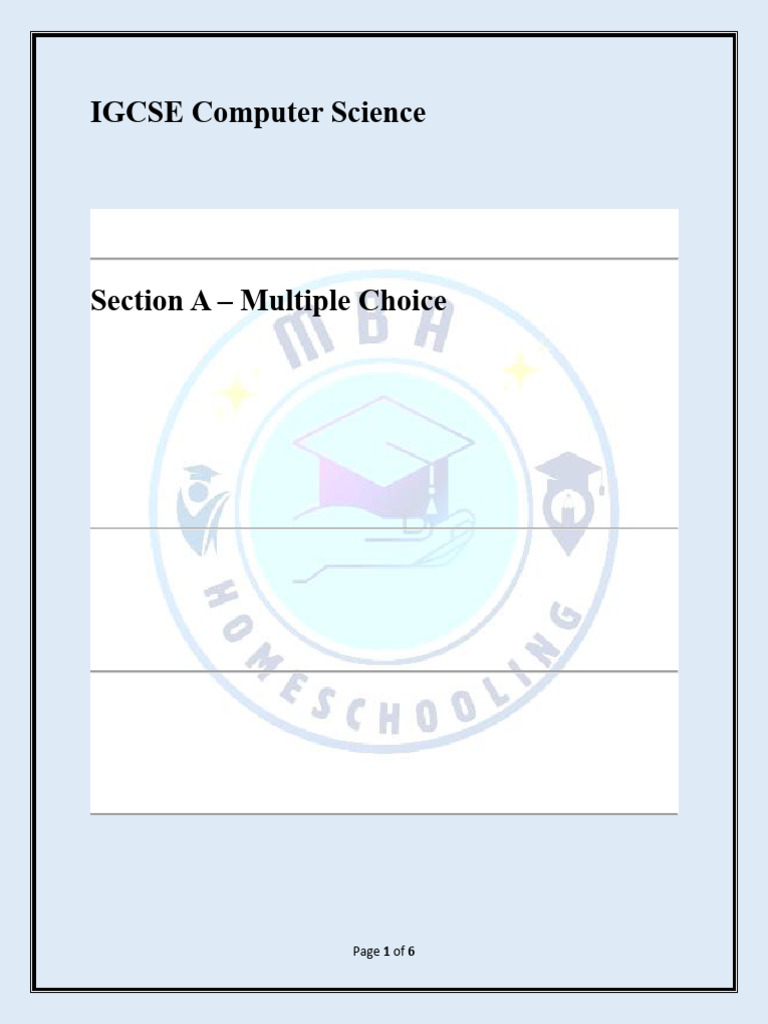 Computer Science Test 10 Data Representation | PDF | Bit | Byte
