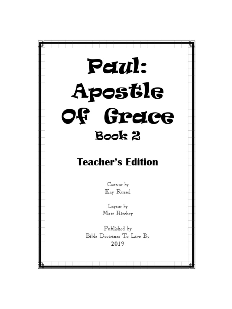 Paul Apostle of Grace Part 2 | PDF | Paul The Apostle | Acts Of The ...