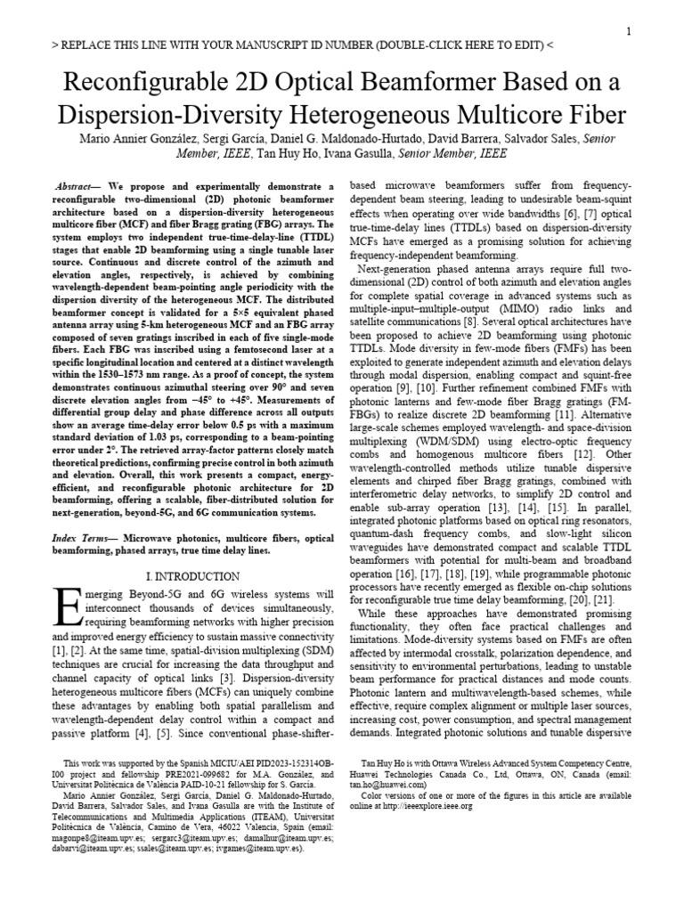 IMP Reconfigurable 2D Optical Beamformer Based on a Dispersion ...