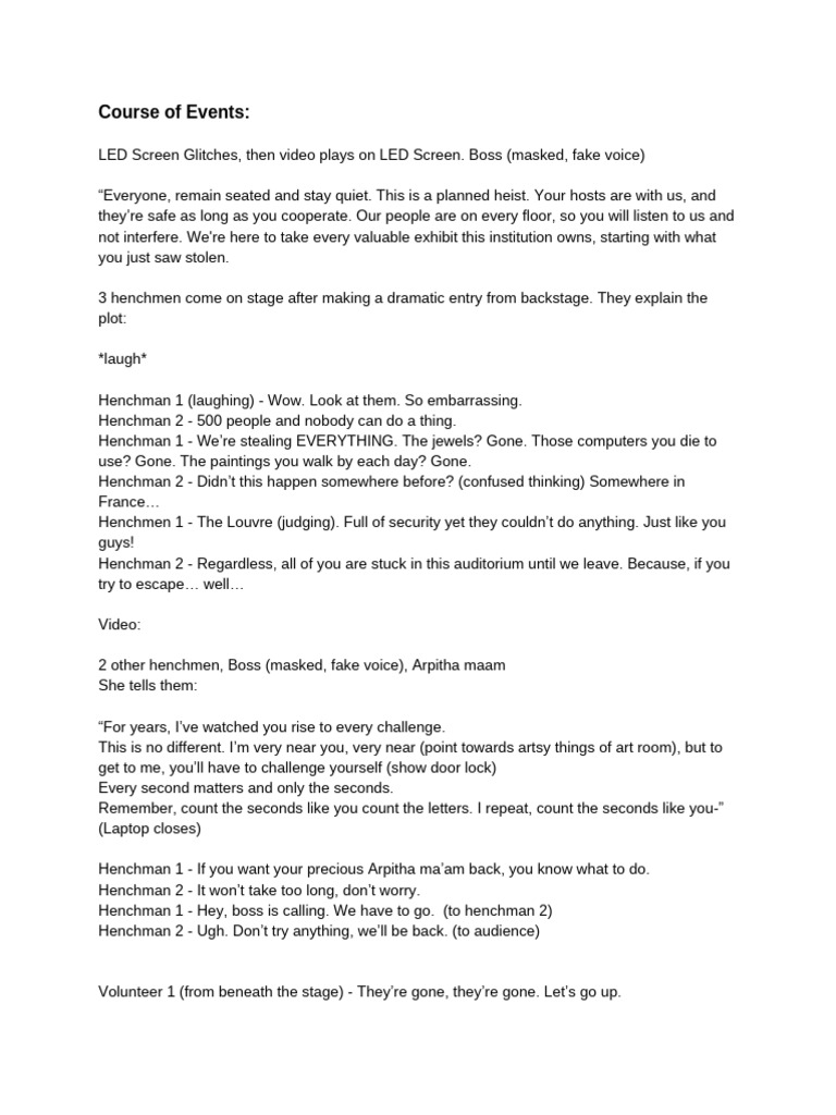 Heist Script | PDF