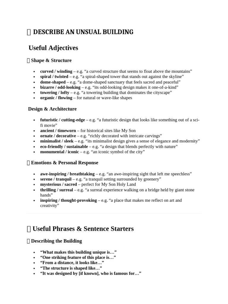 Part 2 Describe an Unsual Building | PDF