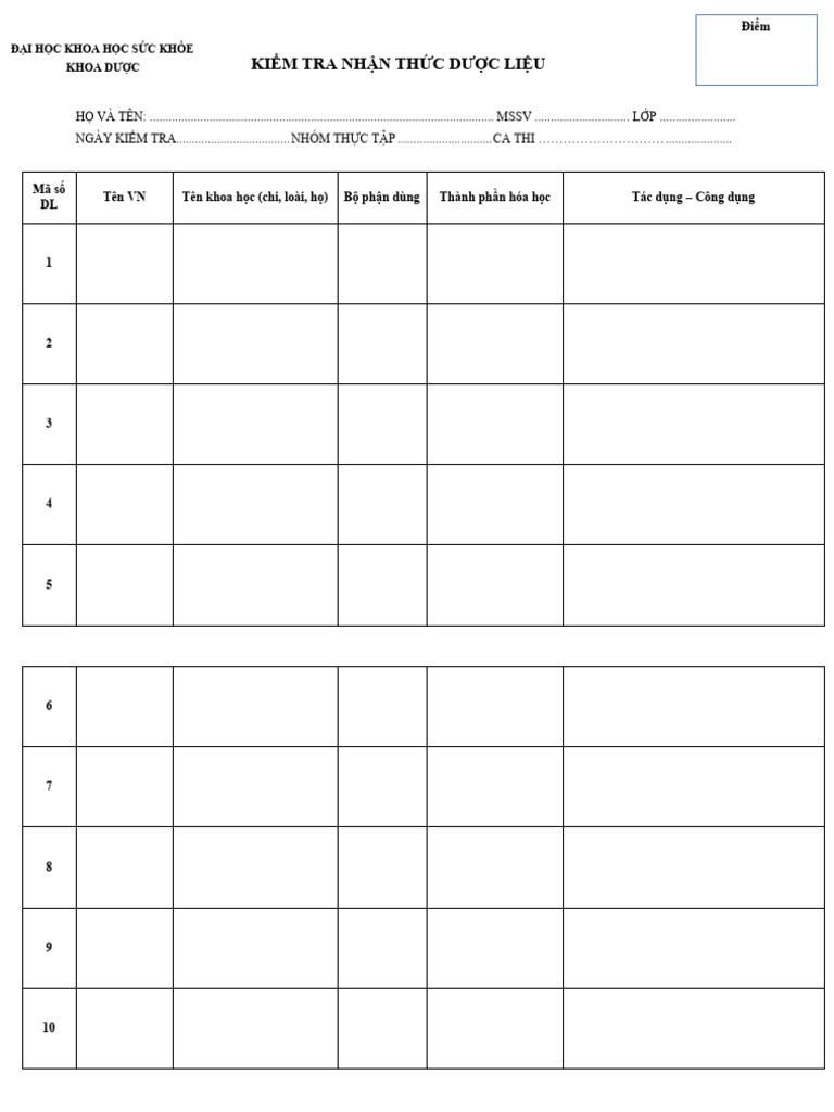 FORM KIỂM TRA | PDF