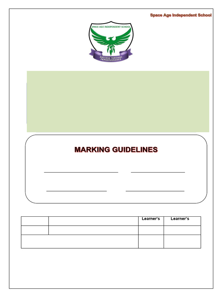 MARKING GUIDELINES | PDF