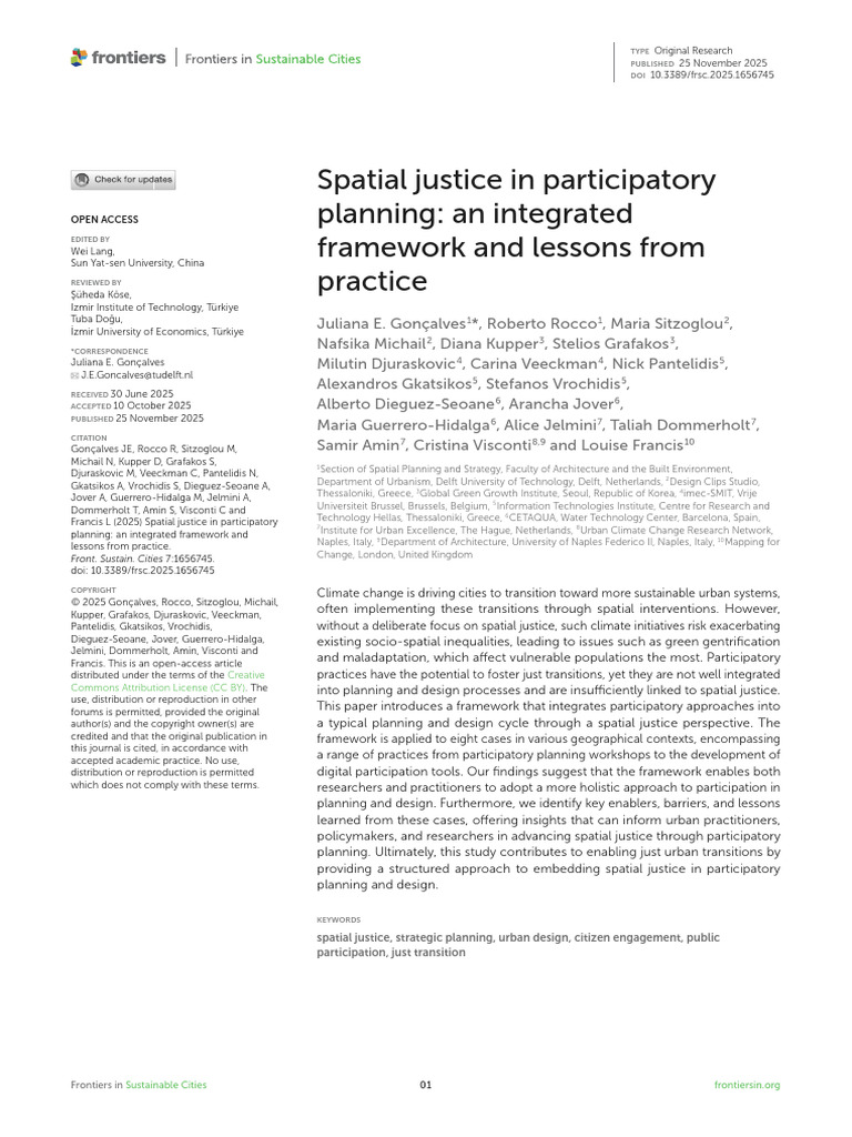 Spatial justice in participatory planning | PDF | Strategic Planning ...