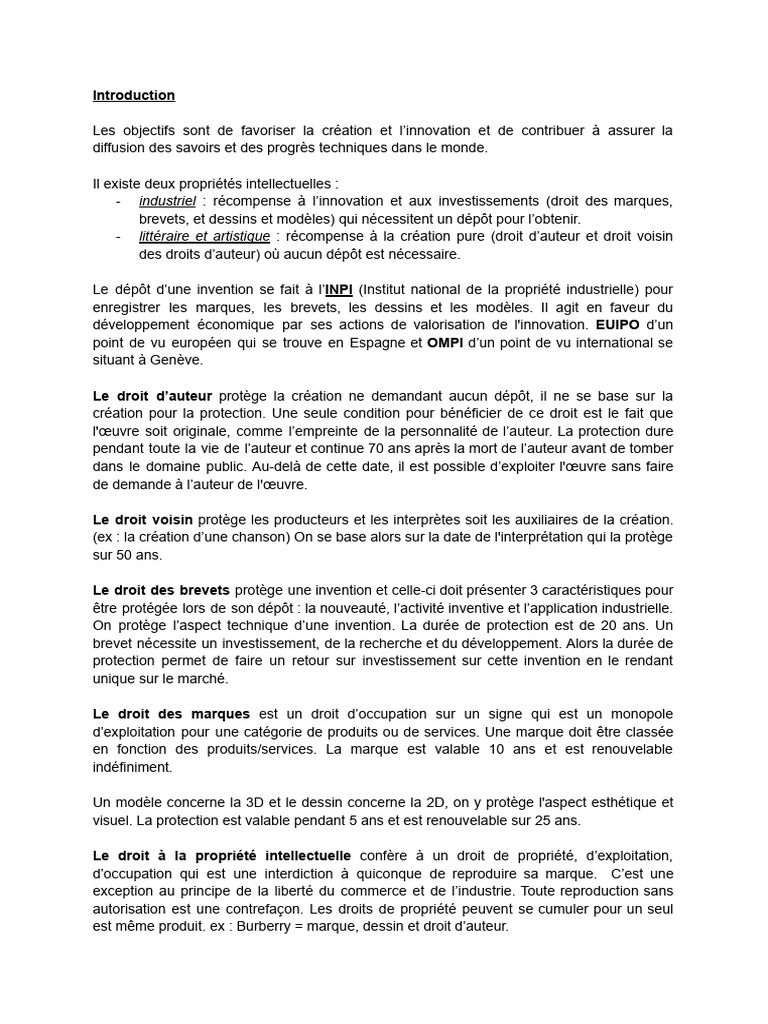Droit de La Création | PDF | Propriété intellectuelle | Marque déposée