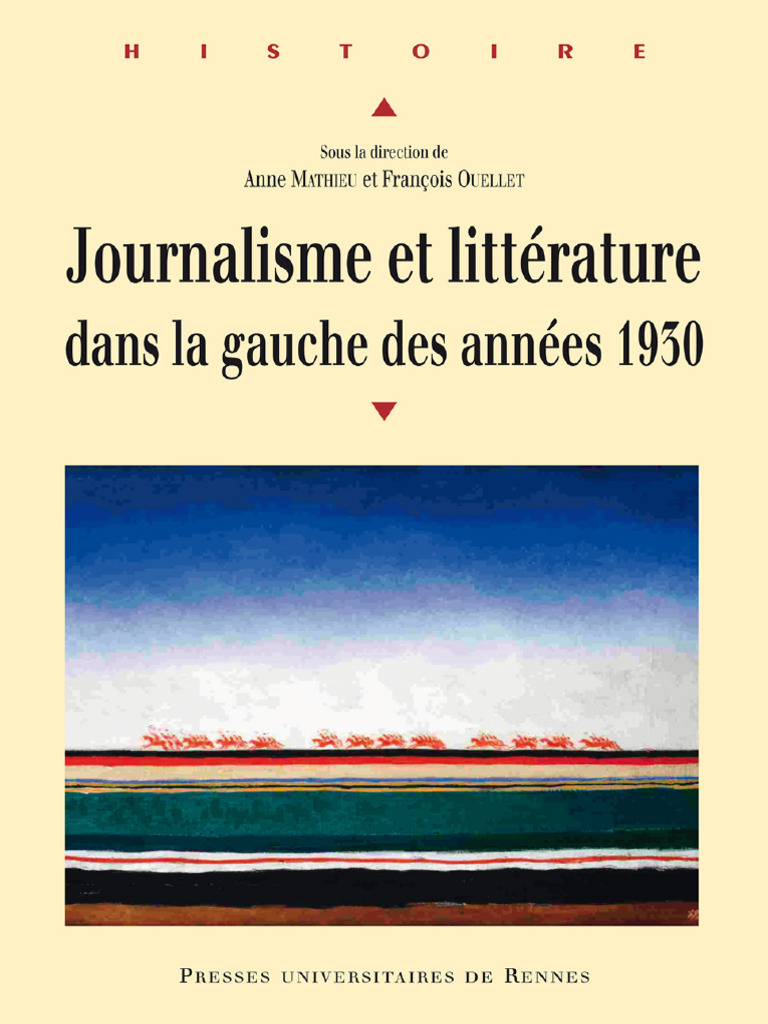 Anne Mathieu & François Ouellet Journalisme Et Littérature Dans | PDF ...