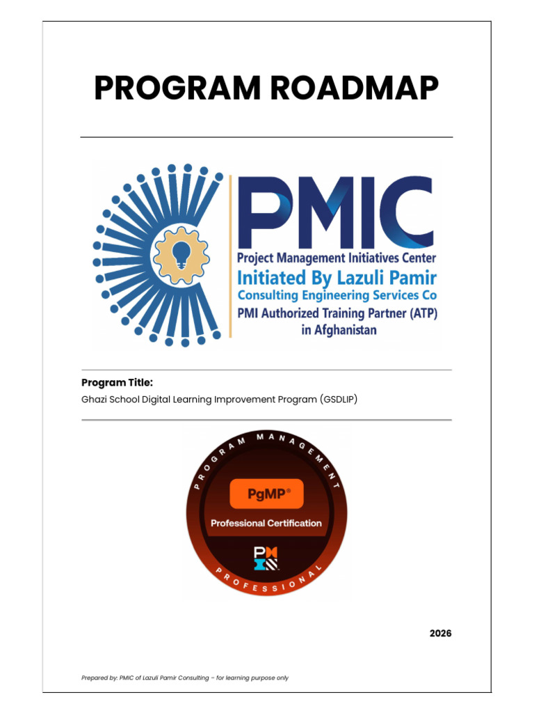 Program Roadmap _ Template _ PMIC | PDF | Educational Technology