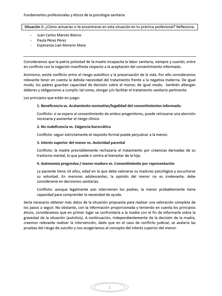 Tarea Tema 3 Ética | PDF | Consentimiento informado | Sicología
