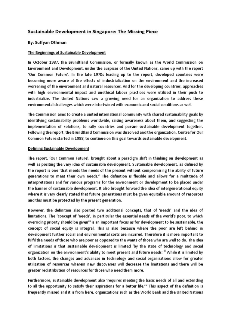 Singapore's Sustainable Future | PDF | Sustainability | Sustainable ...