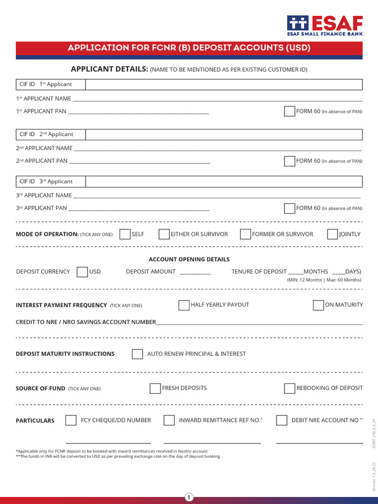 FCNR_form_ESFBP_349_9_4_24 - 2 page | PDF | Deposit Account | Reserve ...