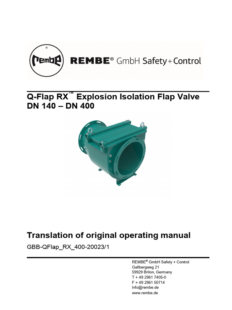 Uraa Check Valve Oi Gbb q Flap Rx 400 20023 1 | PDF | Safety | Pipe ...