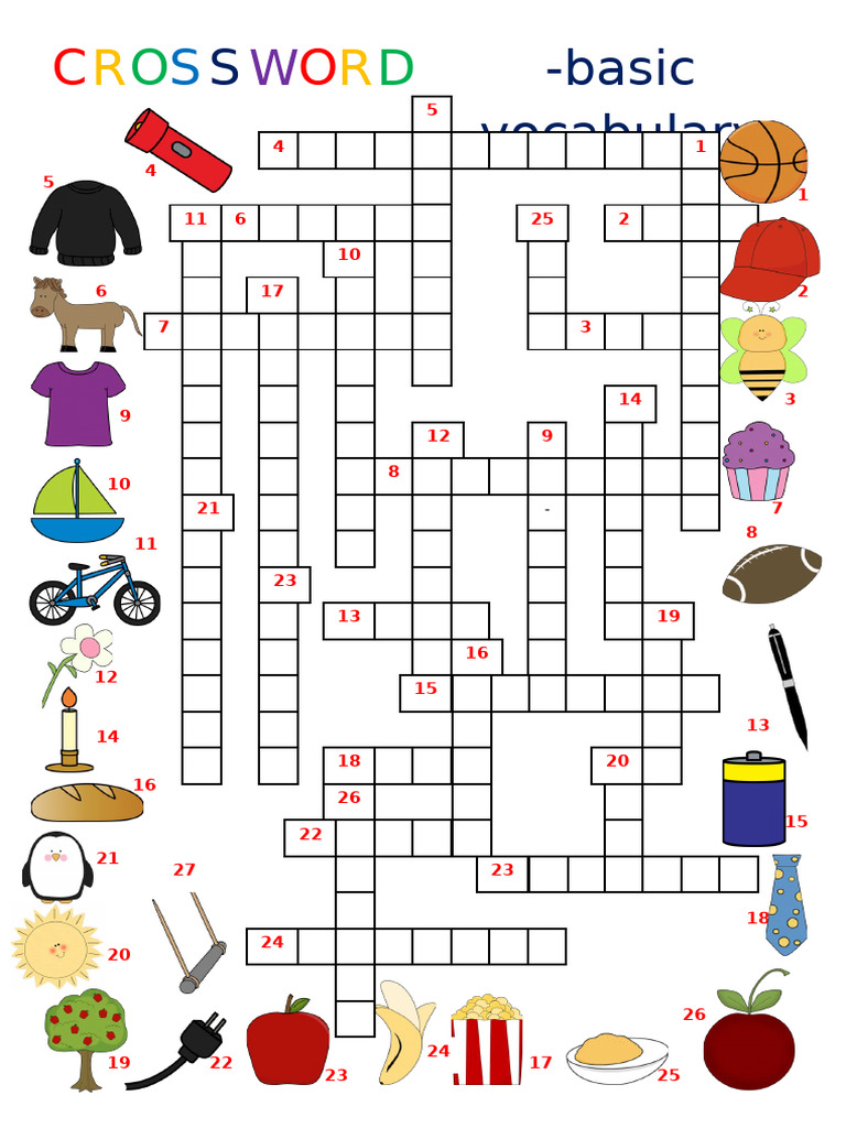 Crossword Basic Vocabulary Crosswords Tests 72436 | PDF