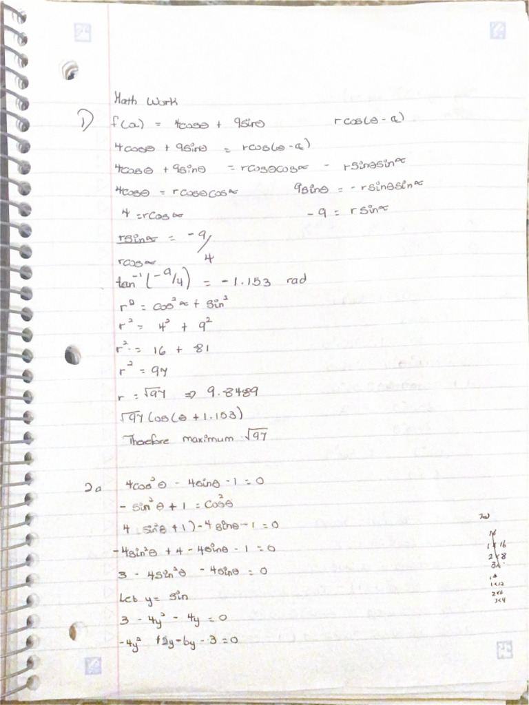 Trigonometric Work2 | PDF