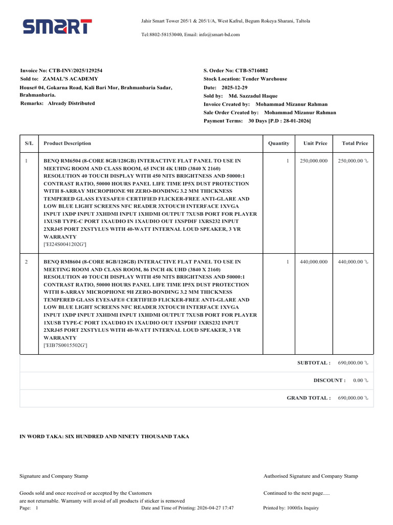 Smart Invoice Report(PDF) (2) | PDF | Information And Communications ...