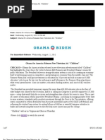 Obama for America Releases New Television Ad