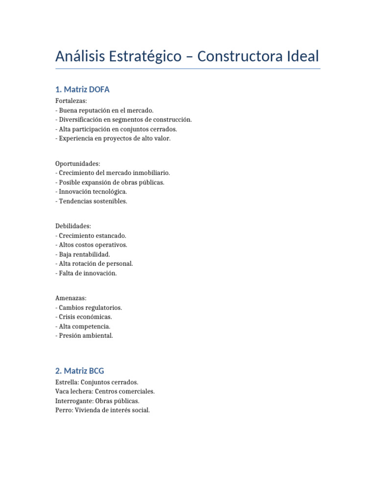 Analisis Constructora Ideal | PDF