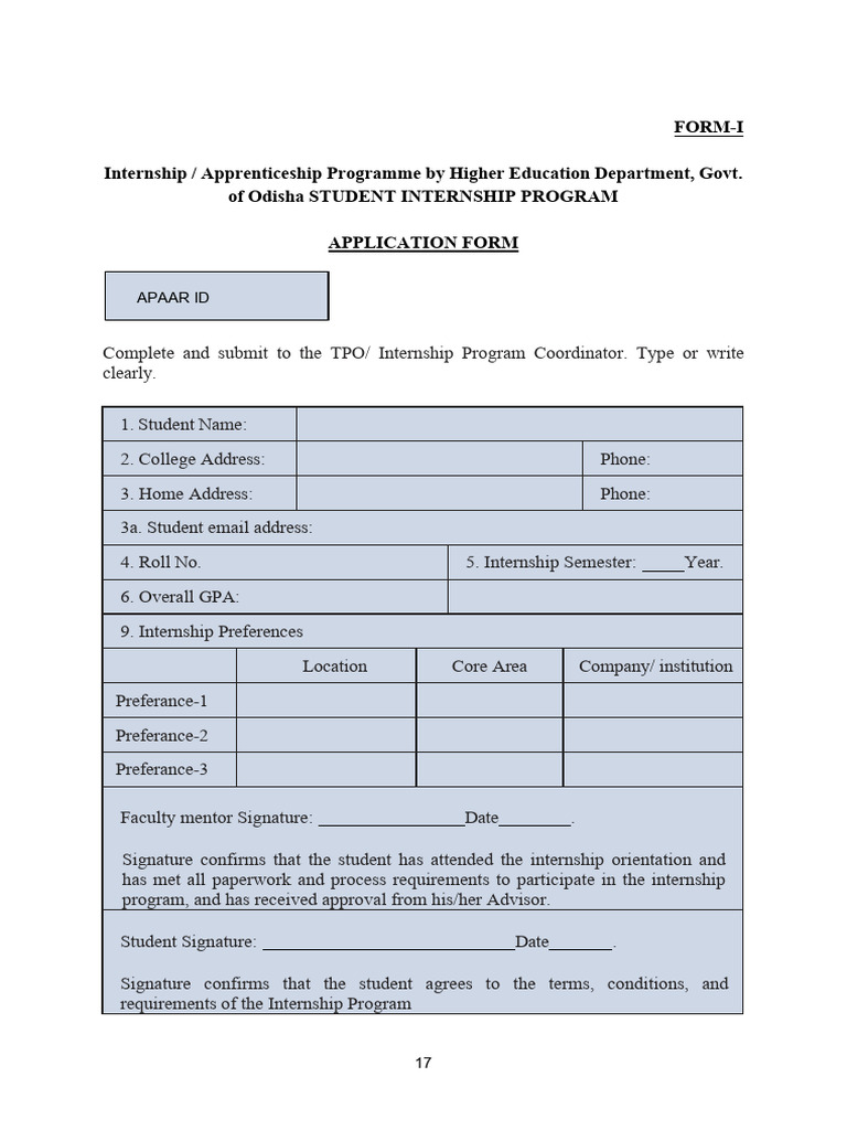 Internship Forms | PDF | Internship | Job Hunting