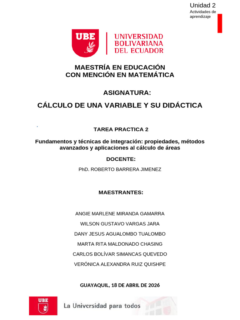 2-Tarea-2 Calculo Integral de Una Variable | PDF | Integral | Derivado