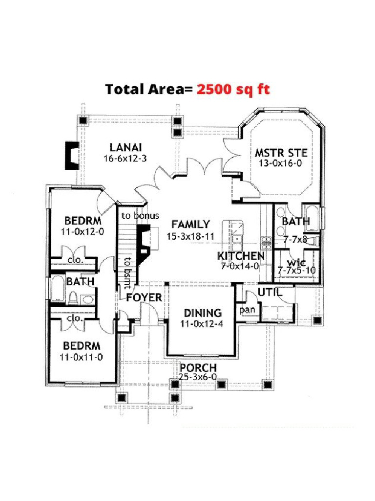 2500 Square Feet Simple House Plan | PDF
