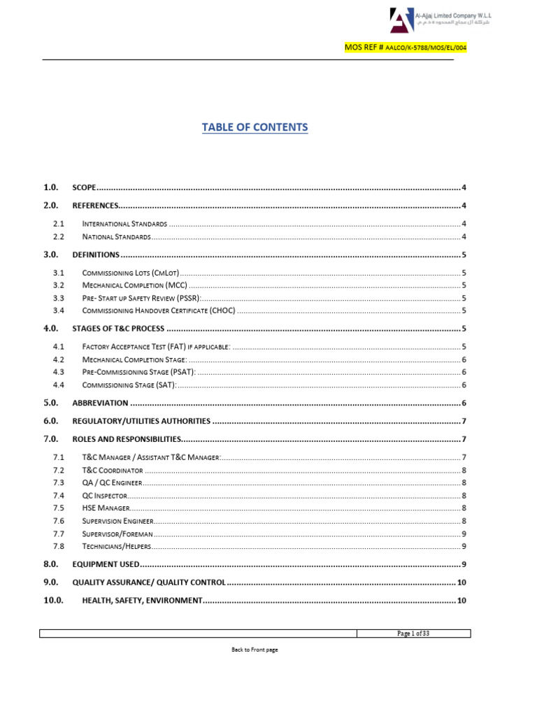 1 11kV SWGR T&C Procedure | PDF | Quality Assurance | Specification ...