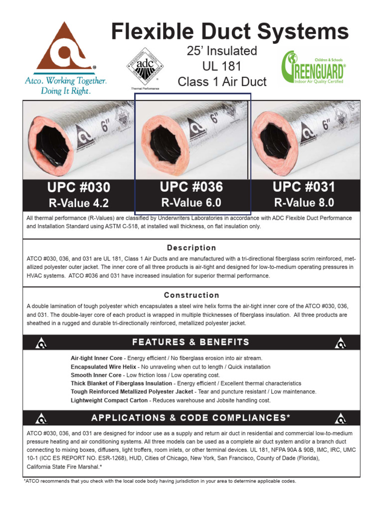 Submittal Ducto Flexible REV | PDF | Duct (Flow) | Thermal Insulation