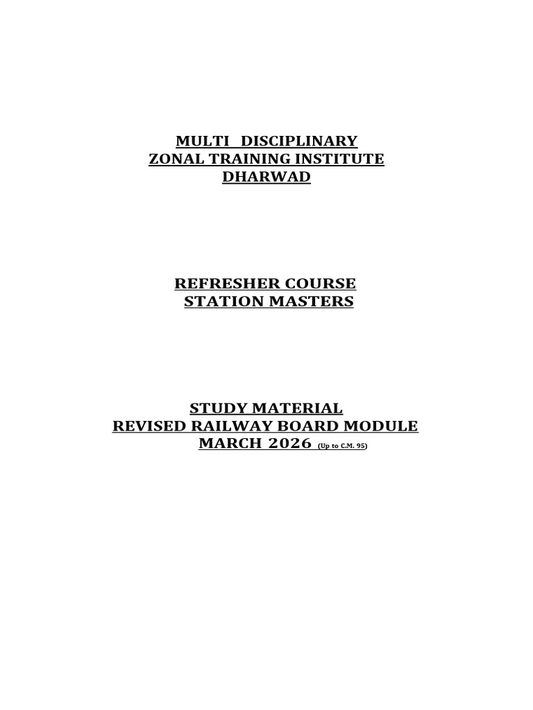 RC SM Notes March 2026 | PDF | Railway Safety | Transportation Engineering