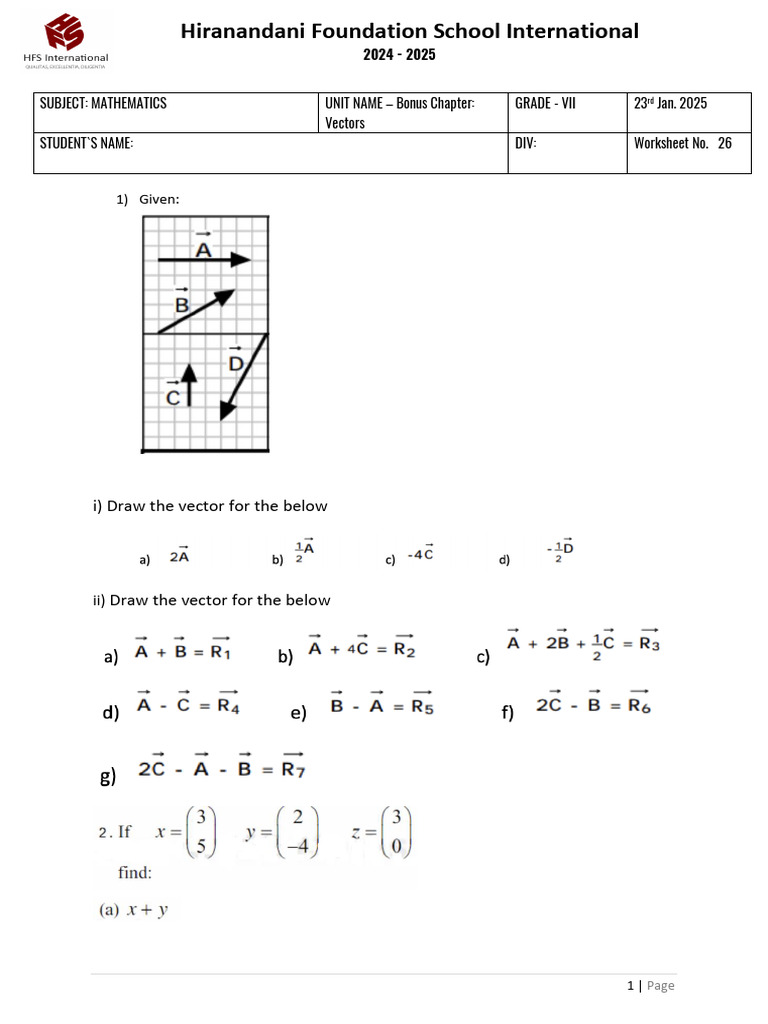 Vectors 2 | PDF